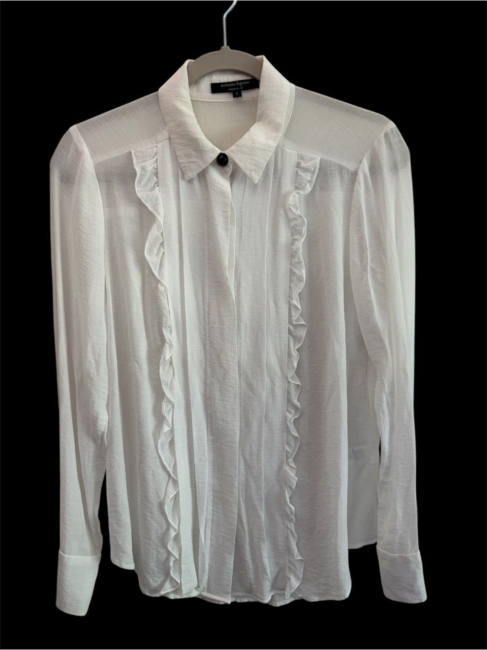 Nanette Lepore Boho Chic Romantic Prairie White Button-Front Blouse Size 2